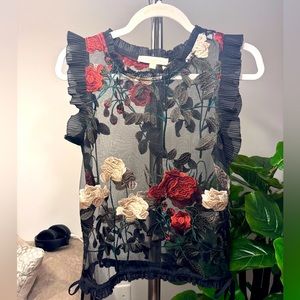 Embroided floral blouse